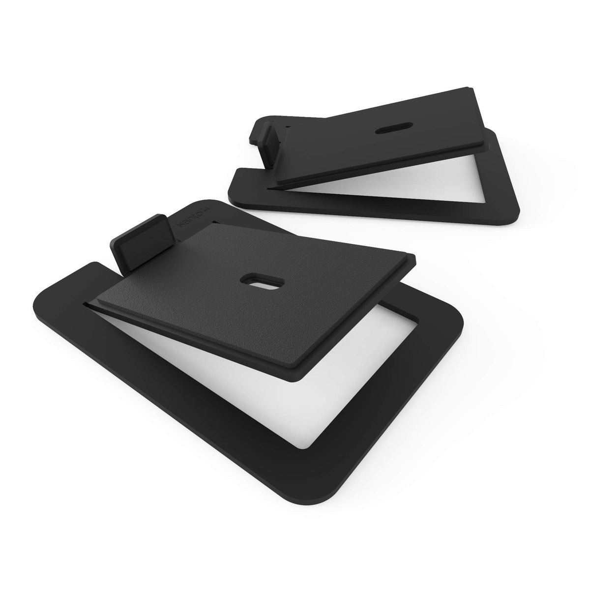 Kanto S6 tilted desktop stands lift large bookshelf speakers for clearer highs.