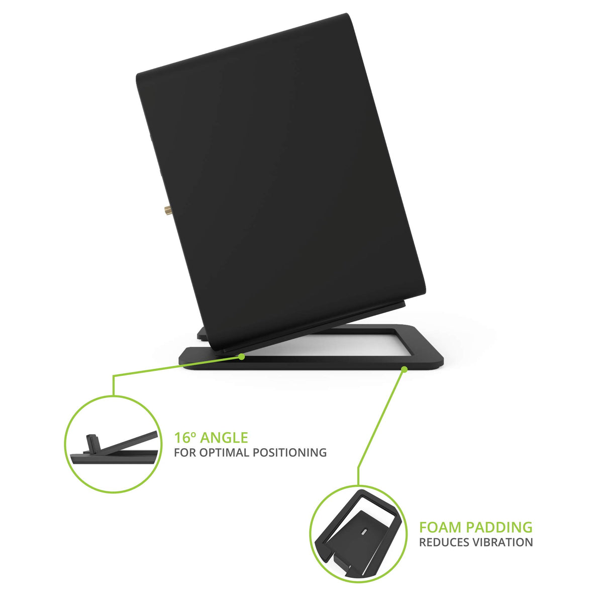 Kanto S6 tilting design directs high frequencies toward ears.