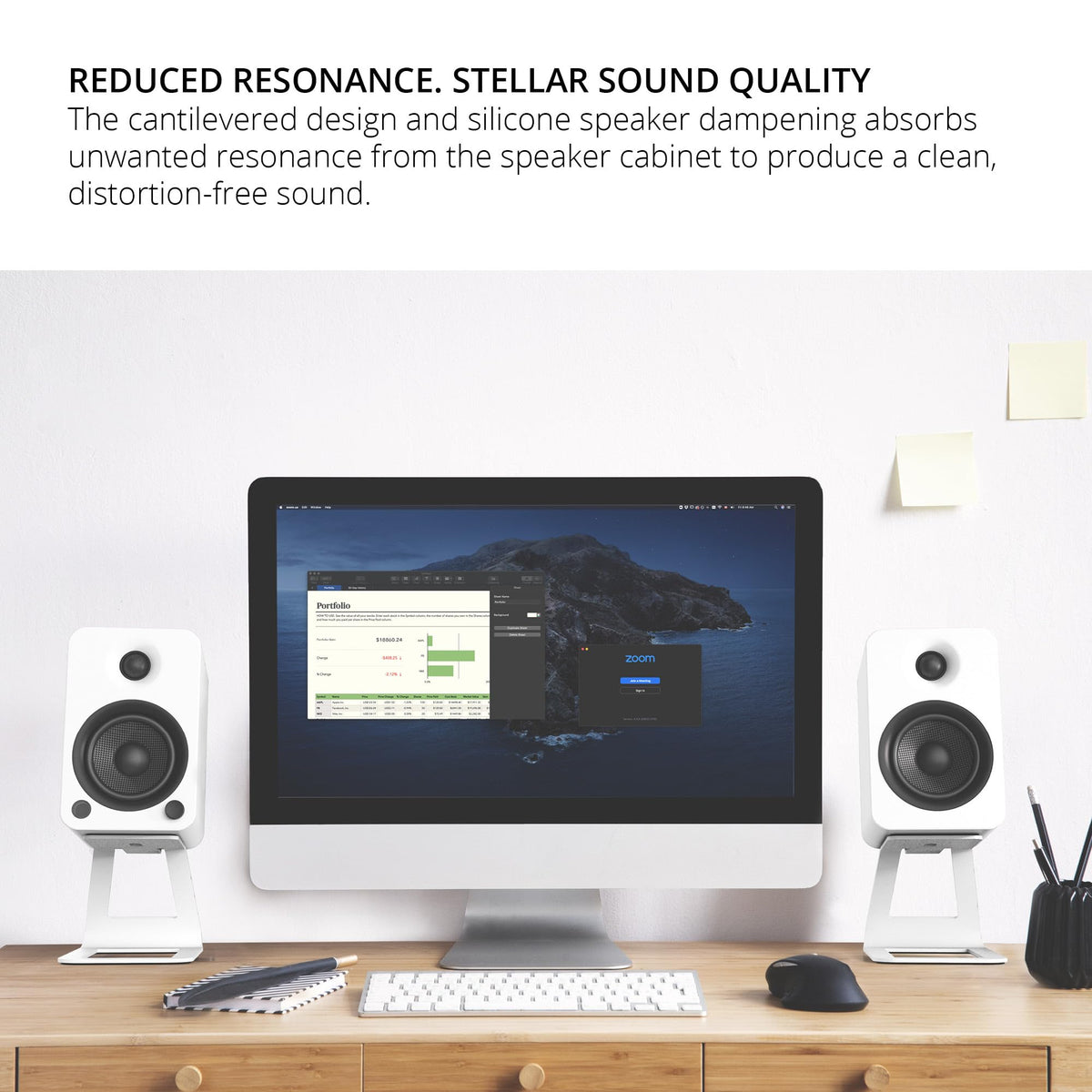 Kanto SE4 compatible with 3-4 inch studio monitors for stable mounting.