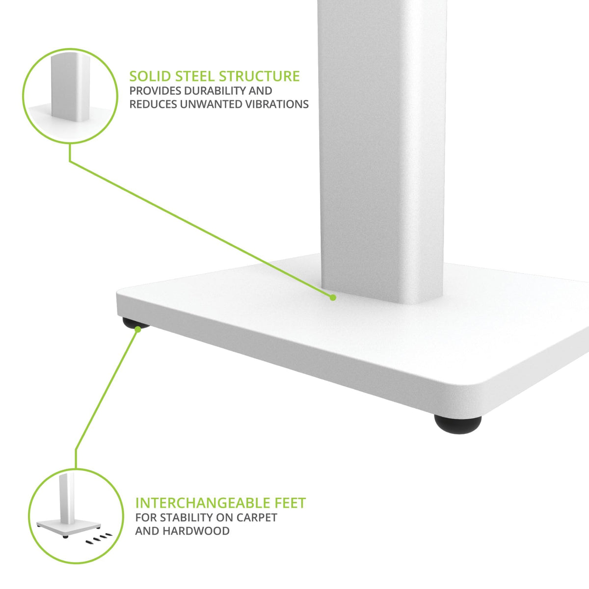 Pair of Kanto ST34 stands complements room decor while improving stability