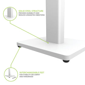 Pair of Kanto ST34 stands complements room decor while improving stability