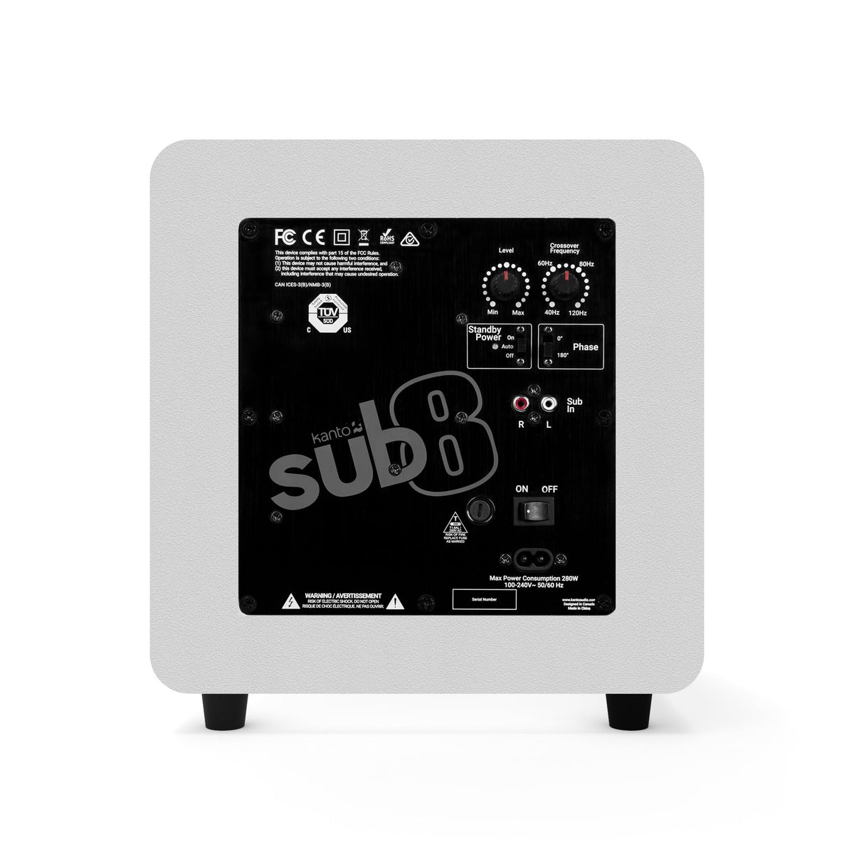 Kanto SUB8VMW stylish aesthetic complements speaker setups
