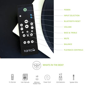 Kanto YU 140W Bluetooth aptX panel highlighting wireless streaming capability.