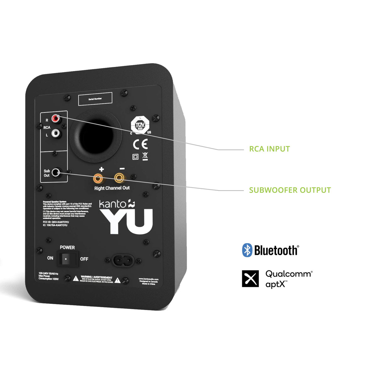 Kanto YU 140W remote control included for convenient adjustments across the room.