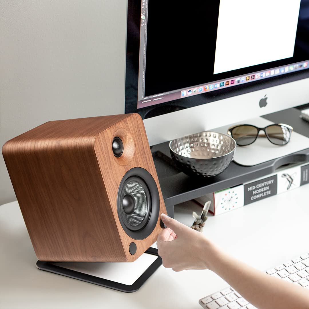 Kanto YU4WALNUT walnut finish detail highlighting premium look