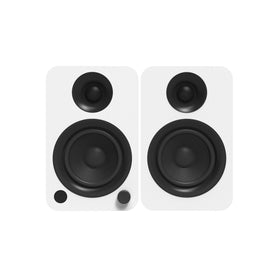 Kanto YUW 140W powered speakers showing RCA input for analog sources