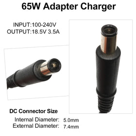 KAQIAR 65W charger connector 7.4x5.0mm, secure plug for HP devices