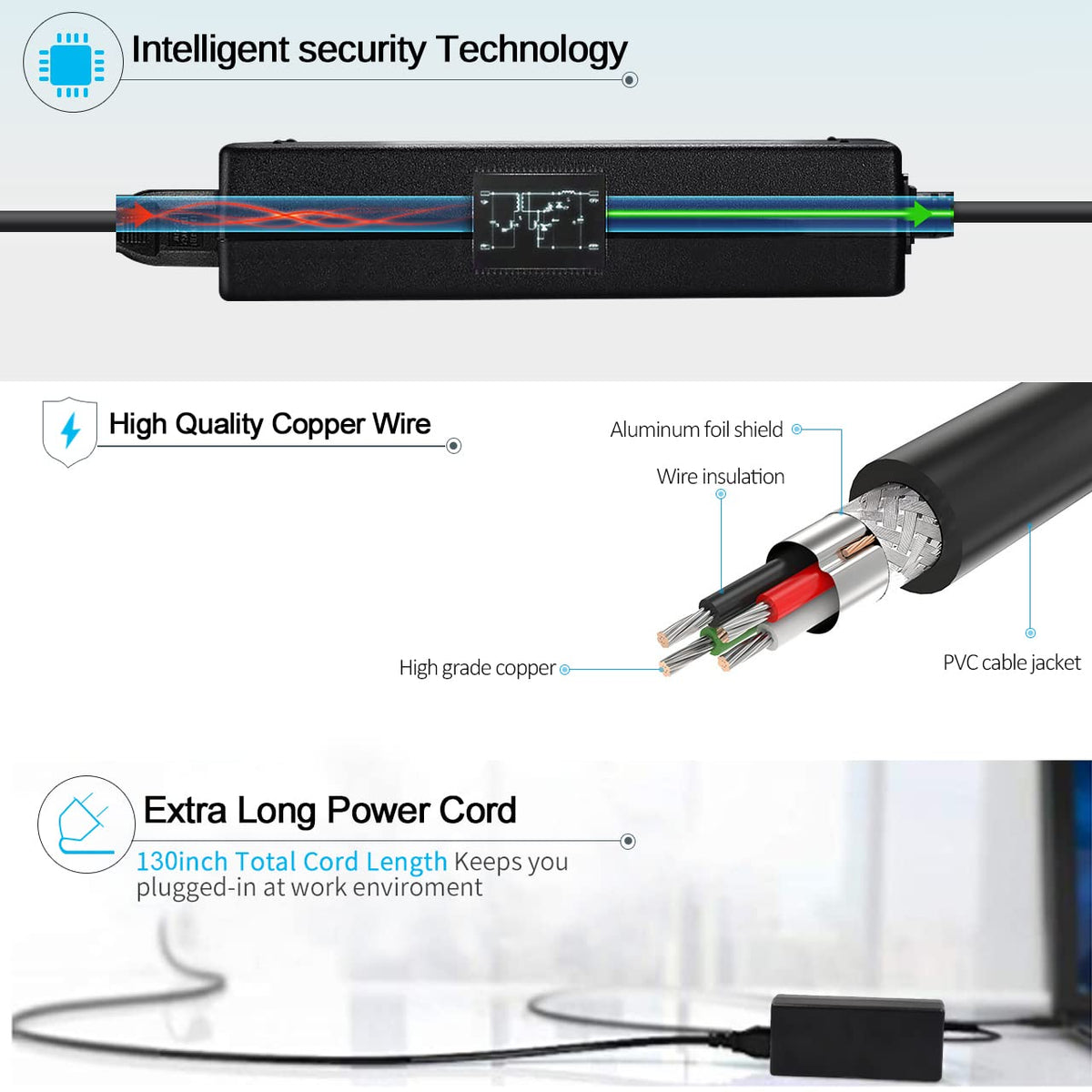 KAQIAR 65W HP Notebook 15 blue-tip charger for home use