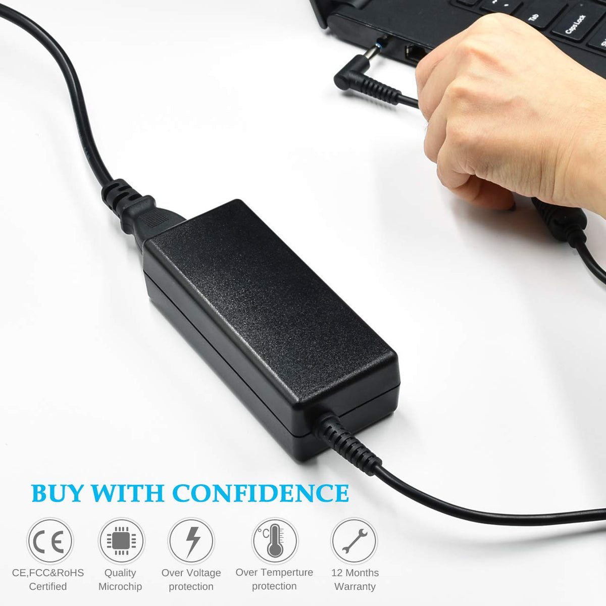 KAQIAR 65W HP Spectre blue-tip charger for slim ultrabooks
