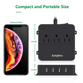 kaqinu power strip with a 5-foot cord for flexible placement
