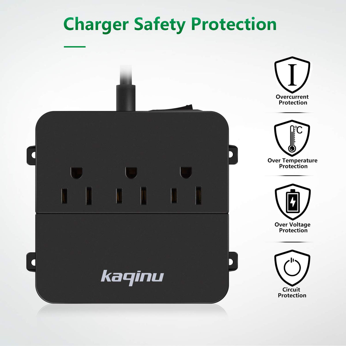 kaqinu compact power strip ideal for travel and hotel rooms