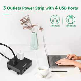 kaqinu power strip featuring screw-mount design to free desk space