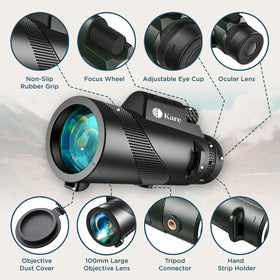 Kare 80x100 monocular side view highlighting rugged outdoor durability