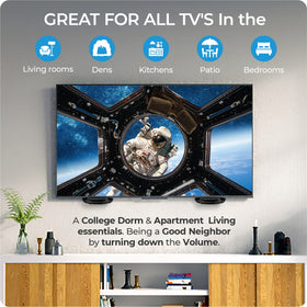 KARE TurboScoops compact design blends with TV while improving sound direction.