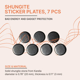 Karelian Heritage round shungite sticker on a mobile device