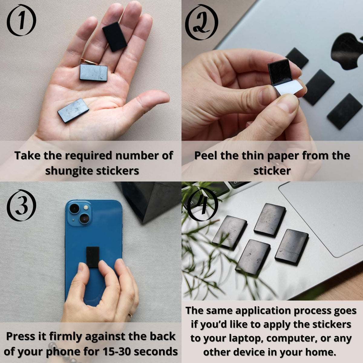 KARELIANMASTERS shungite circles 19mm small sticker adds subtle touch to devices.