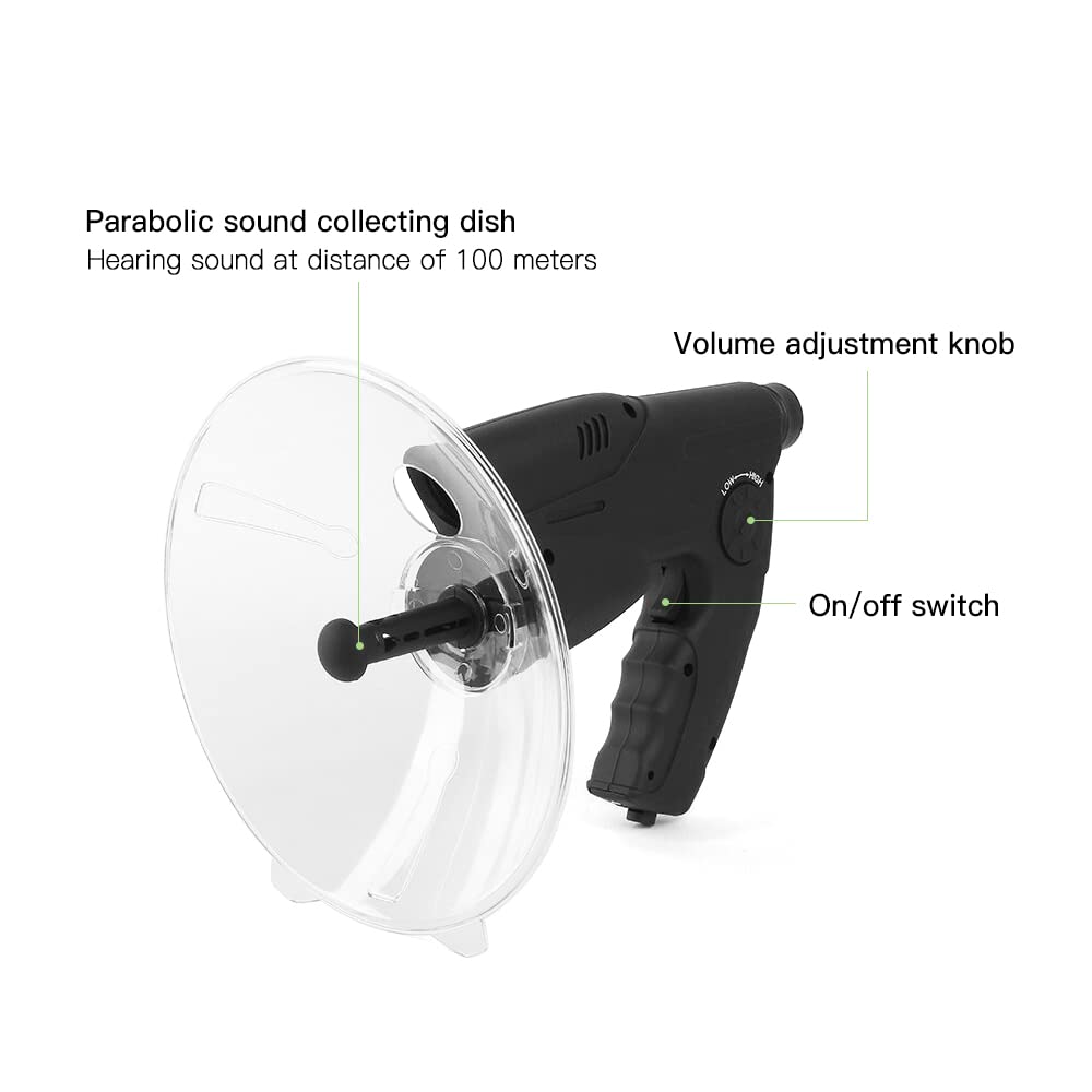 Karlak parabolic dish demonstrating distant call listening in the wild
