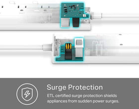 Kasa Smart app in hand controlling HS300 outlets remotely for convenience and scheduling