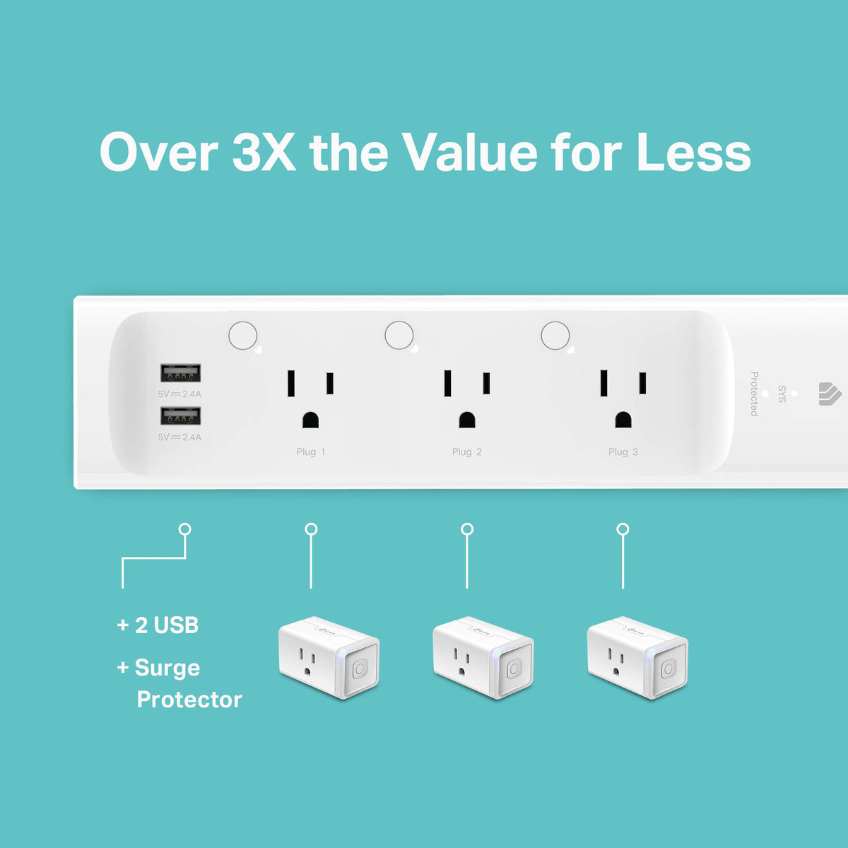 Kasa Smart KP303 powering home office devices demonstrating remote control convenience