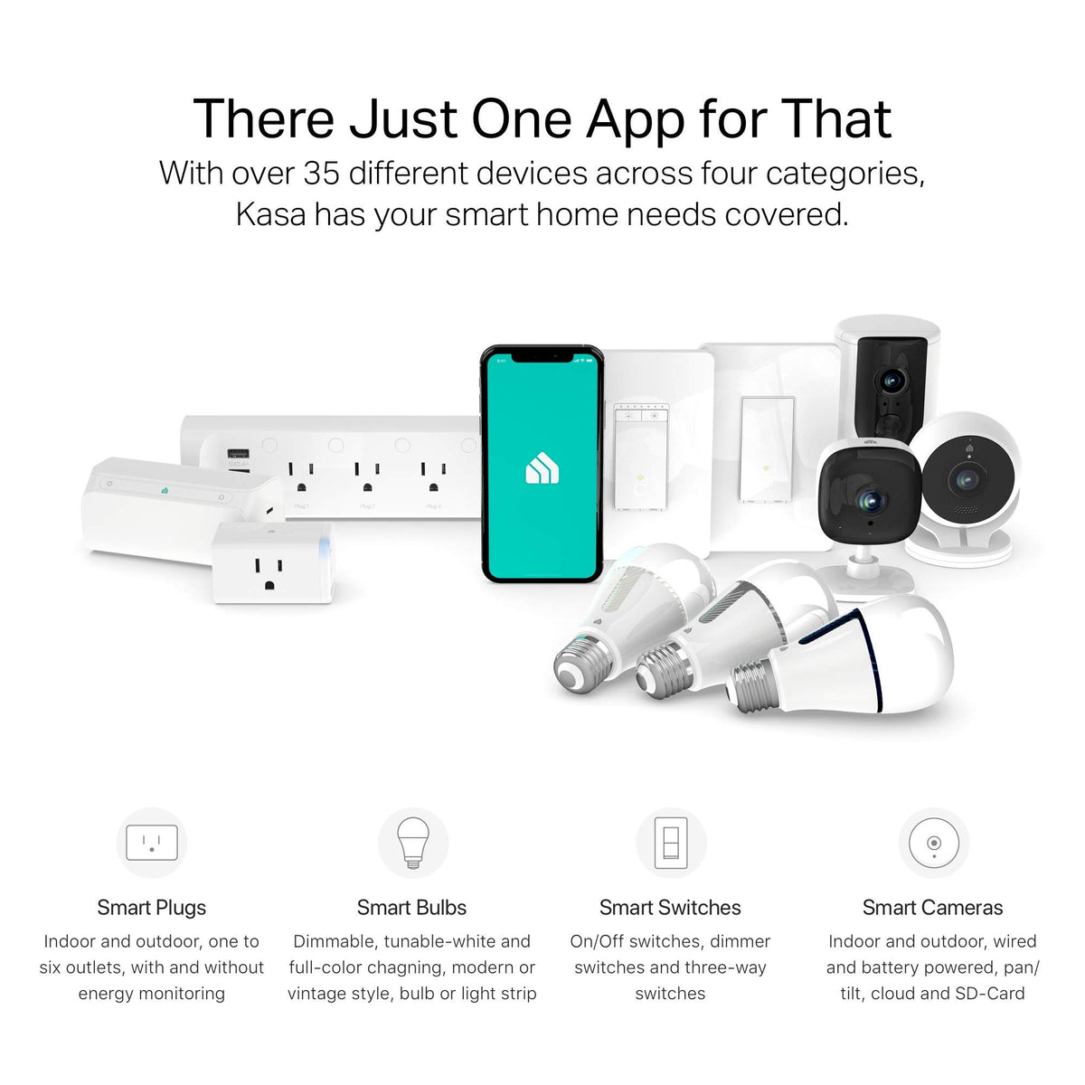 Kasa Smart KP303 box and manual displaying simple setup and app requirements