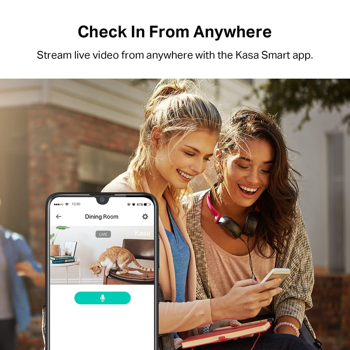 Kasa Smart KC410S two-way audio in use for instant family communication