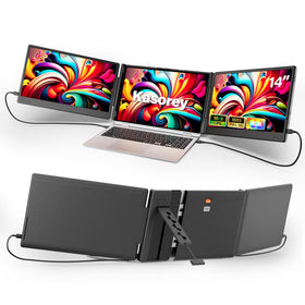 Kasorey new upgraded laptop screen extender enables a triple-display setup for enhanced multitasking.