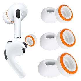 Kasott AirPods Pro 3 memory foam tip close-up enhances seal for immersive listening.