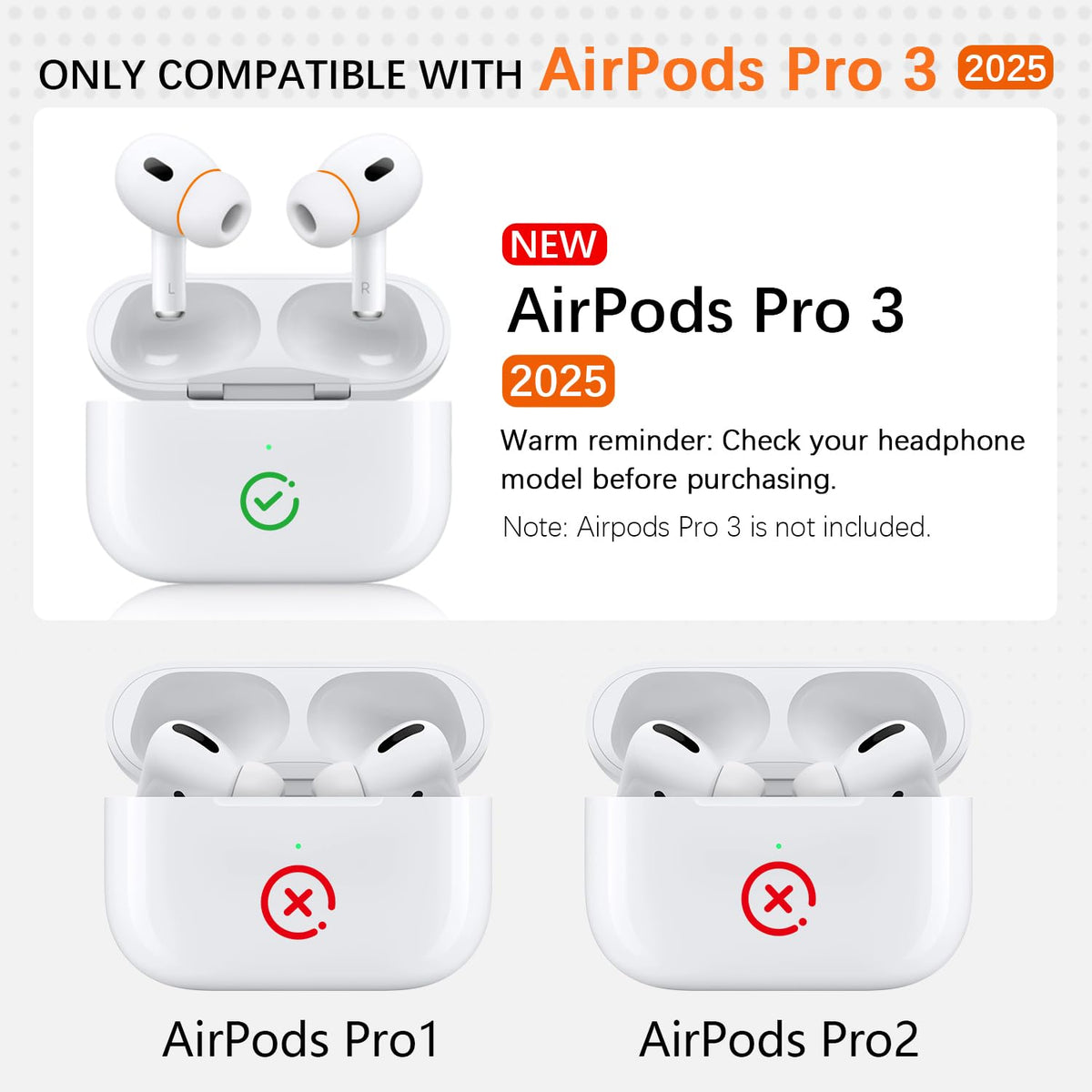 Kasott AirPods Pro 3 silicone hybrid tip close-up for secure, comfortable fit.