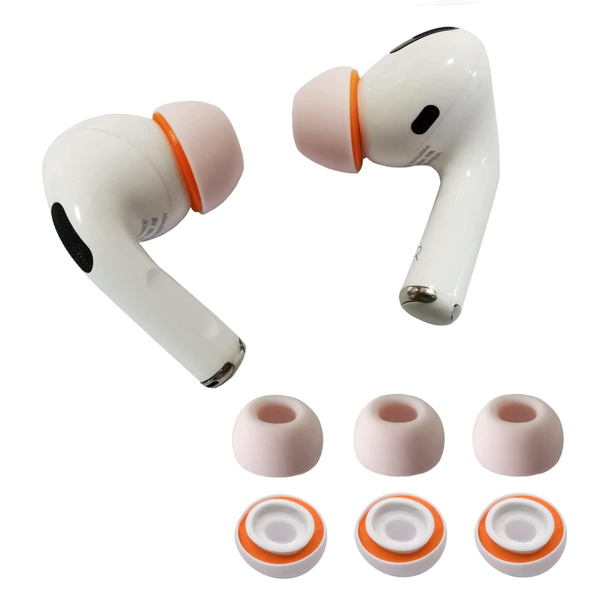 KASOTT orange small ear tips front view for AirPods Pro with comfortable seal