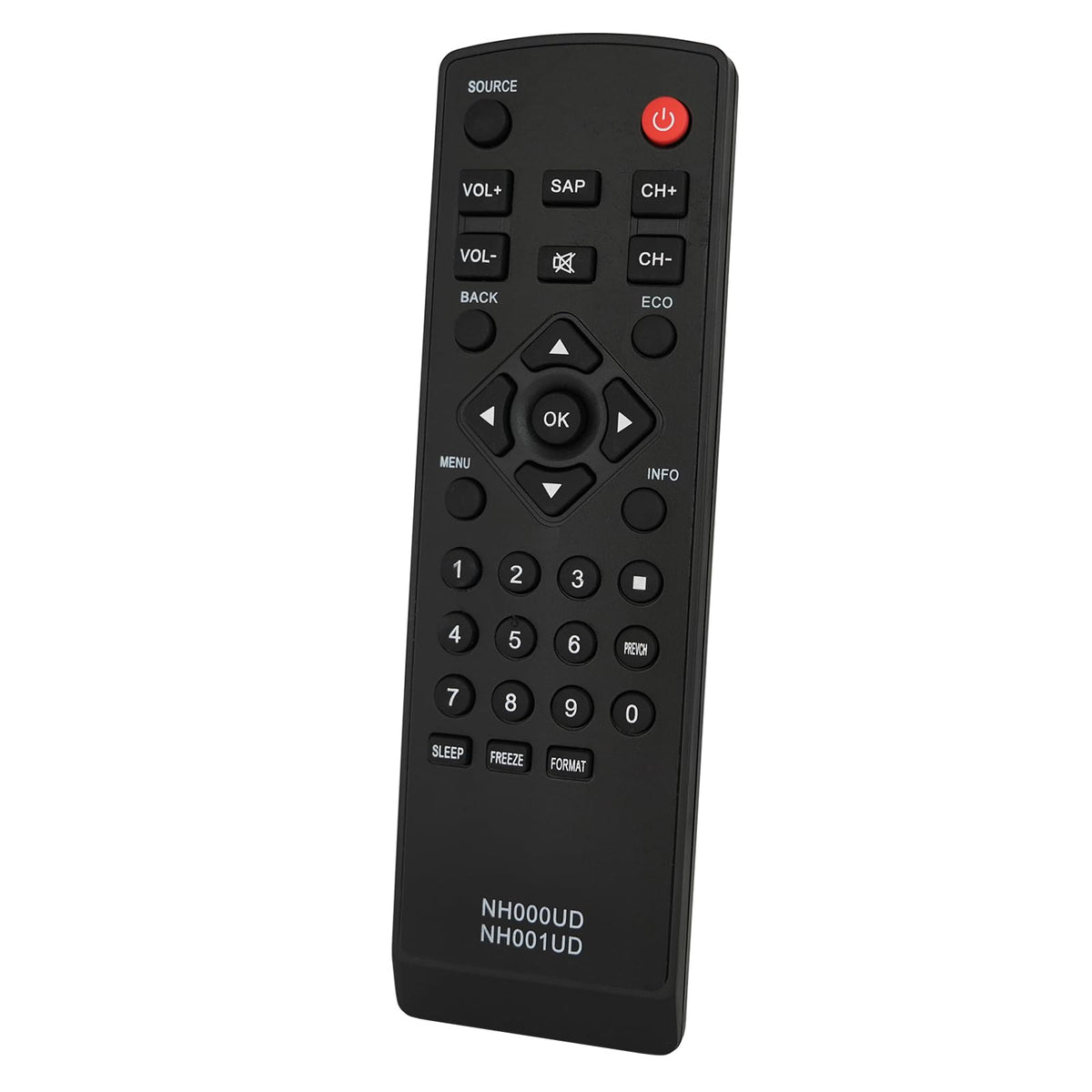 Kassionel front view of replacement remote showing full keypad for easy control