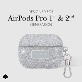 package image of kate spade AirPods Pro crystal pave silver case