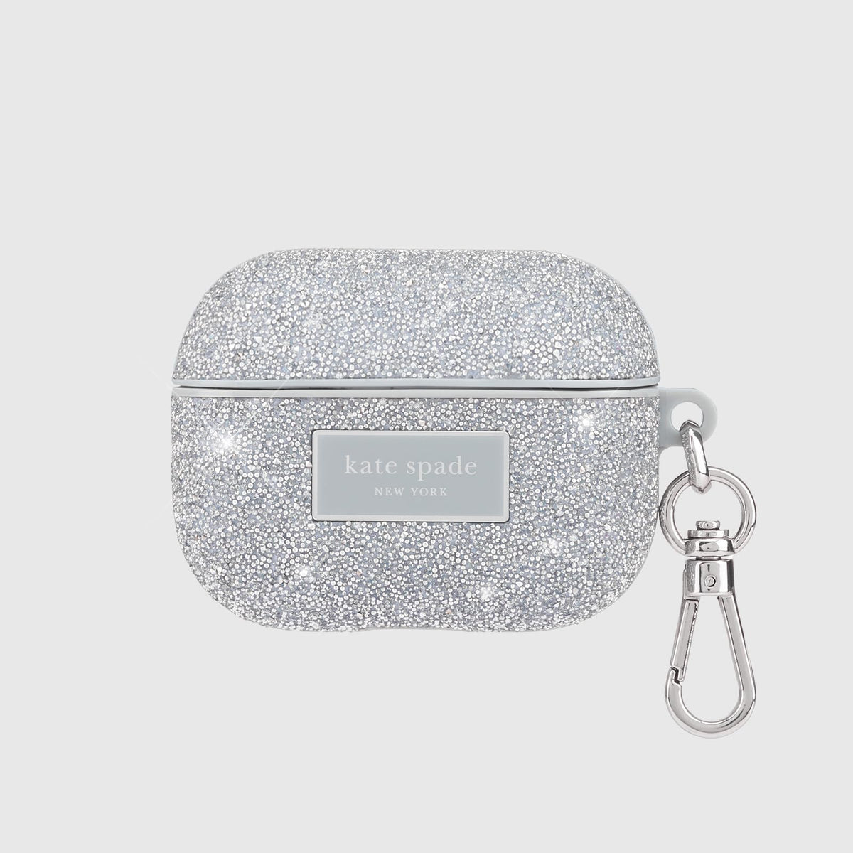 wireless charging friendly kate spade AirPods Pro case with crystal pave silver