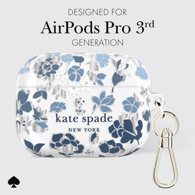 kate spade new york case next to AirPods box showing size comparison and portable protection benefit