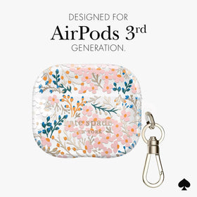 kate spade new york AirPods case close-up TPU texture, durable protection in daily use.