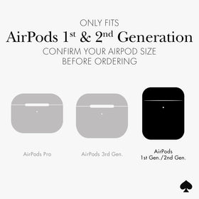 kate spade new york AirPods case close-up floral pattern highlights scratch resistance