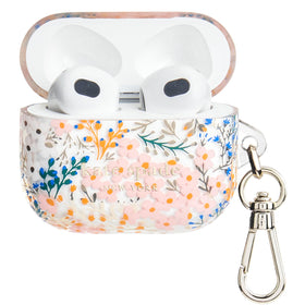 kate spade new york AirPods case with floral front view, protects against scratches and adds style.