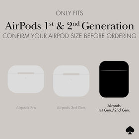 kate spade new york AirPods case with keychain ring for easy bag attachment