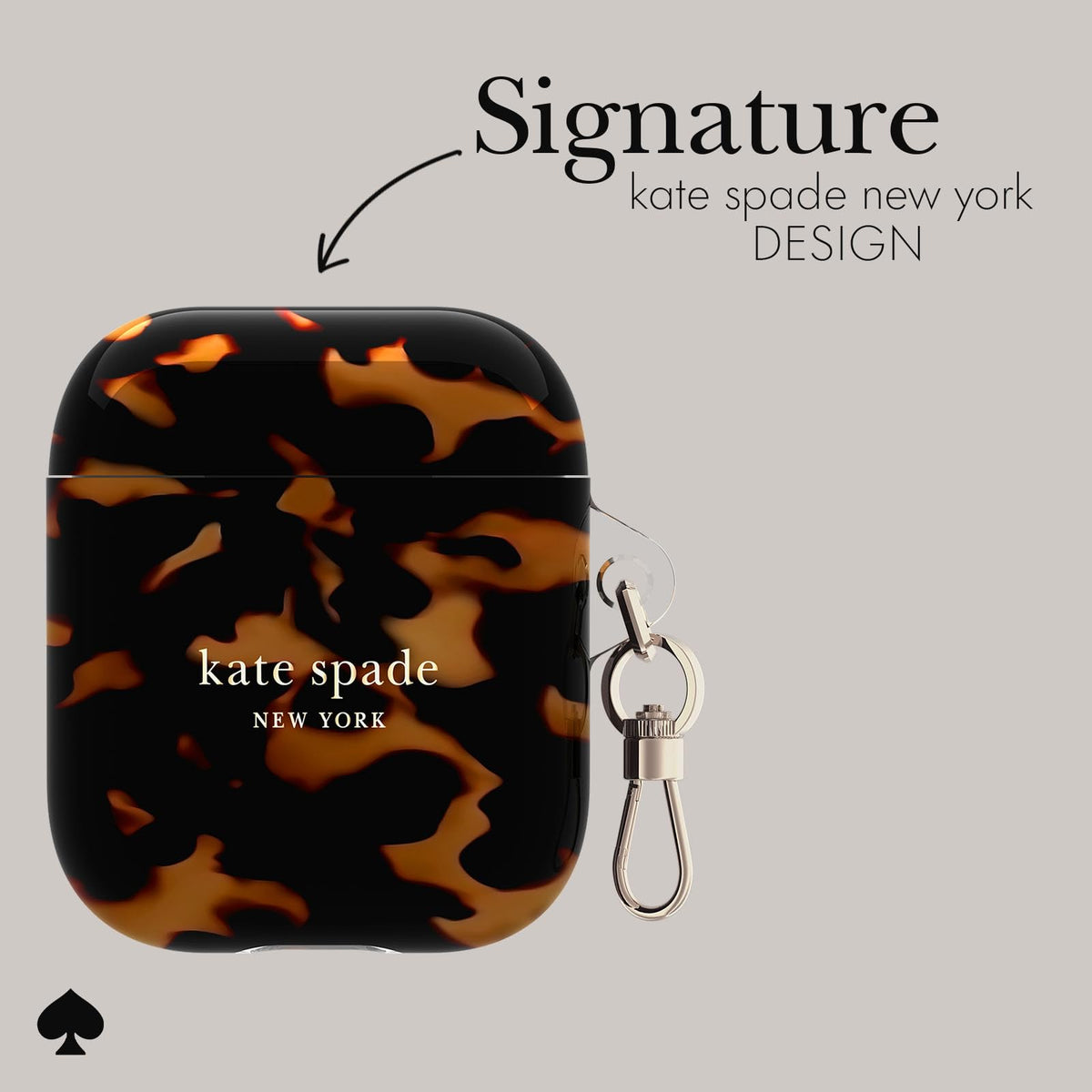 kate spade new york AirPods case tortoiseshell supports wireless charging