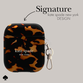 kate spade new york AirPods case tortoiseshell supports wireless charging