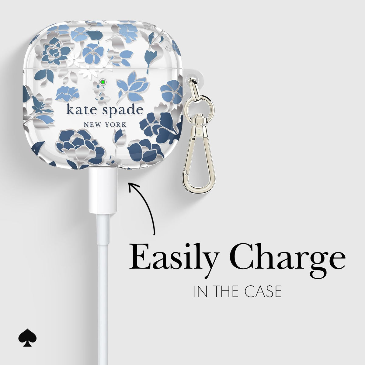 kate spade new york metallic keychain ring attached for easy secure carrying