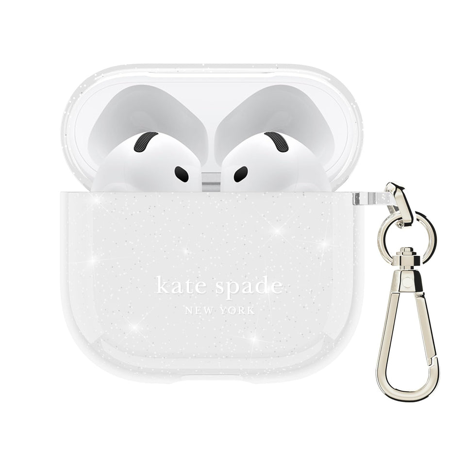 kate spade new york front view of sparkle silver case showcasing style and protection