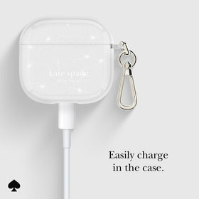 kate spade new york metallic keychain ring attached for secure carry convenience