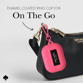 kate spade new york side-by-side with AirPods case showing accurate fit and scale