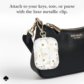 kate spade new york gold keychain attachment showing easy carry