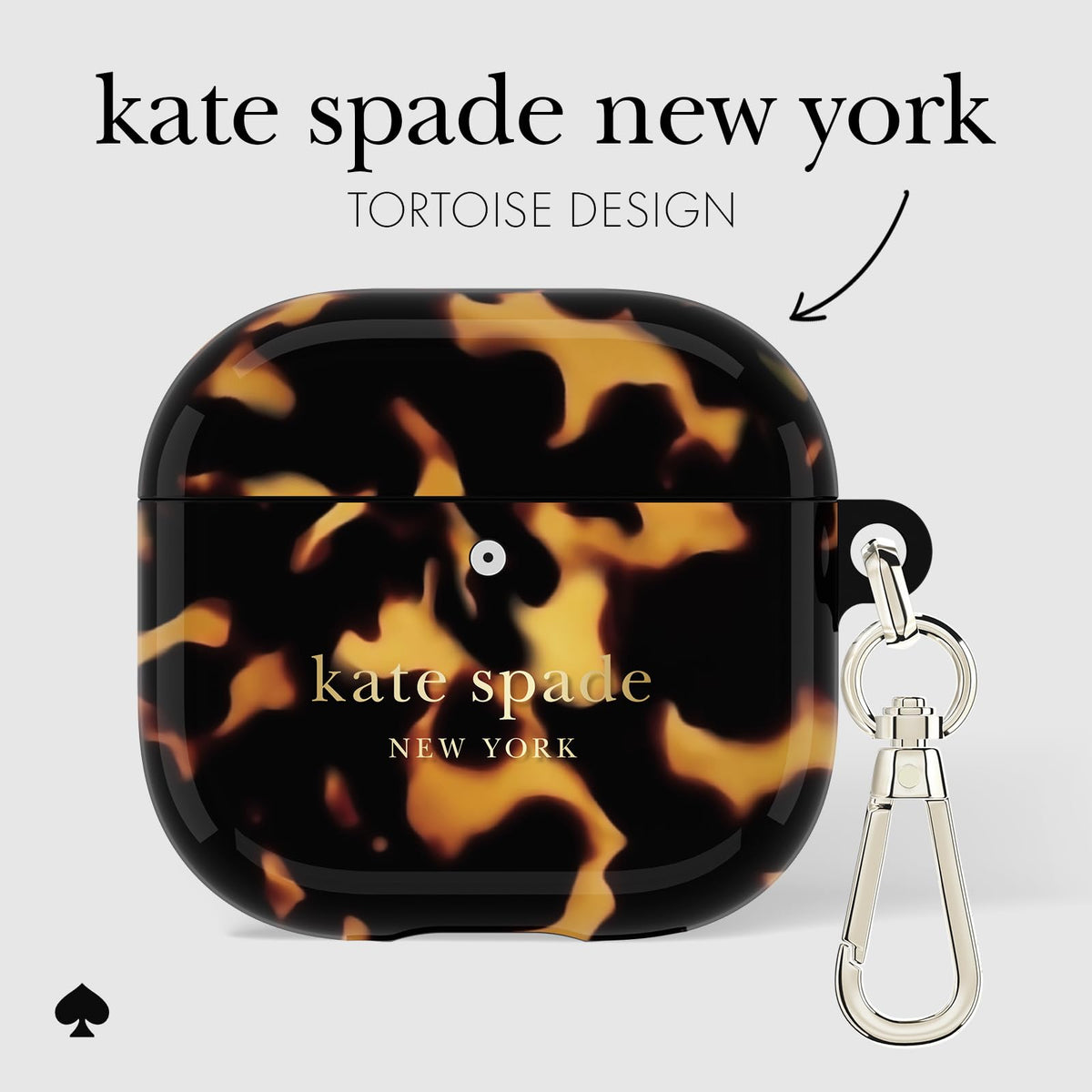 kate spade new york metallic keychain ring attached for easy carrying and quick access