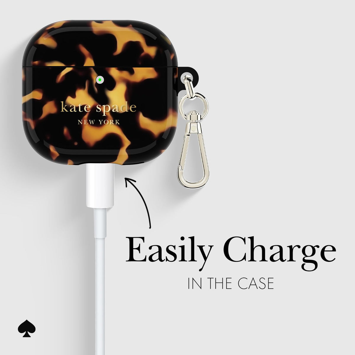 kate spade new york side profile highlighting slim fit and precise AirPods 4 alignment
