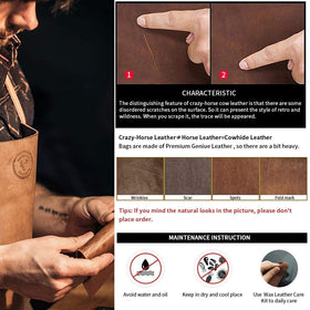 Kattee retro Crazy Horse leather texture adds vintage character