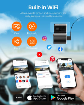 KAWA free 32GB TF card and accessories for instant recording benefit