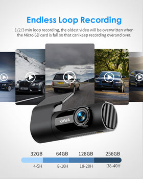 KAWA dash cam app live view on smartphone for quick review and downloads