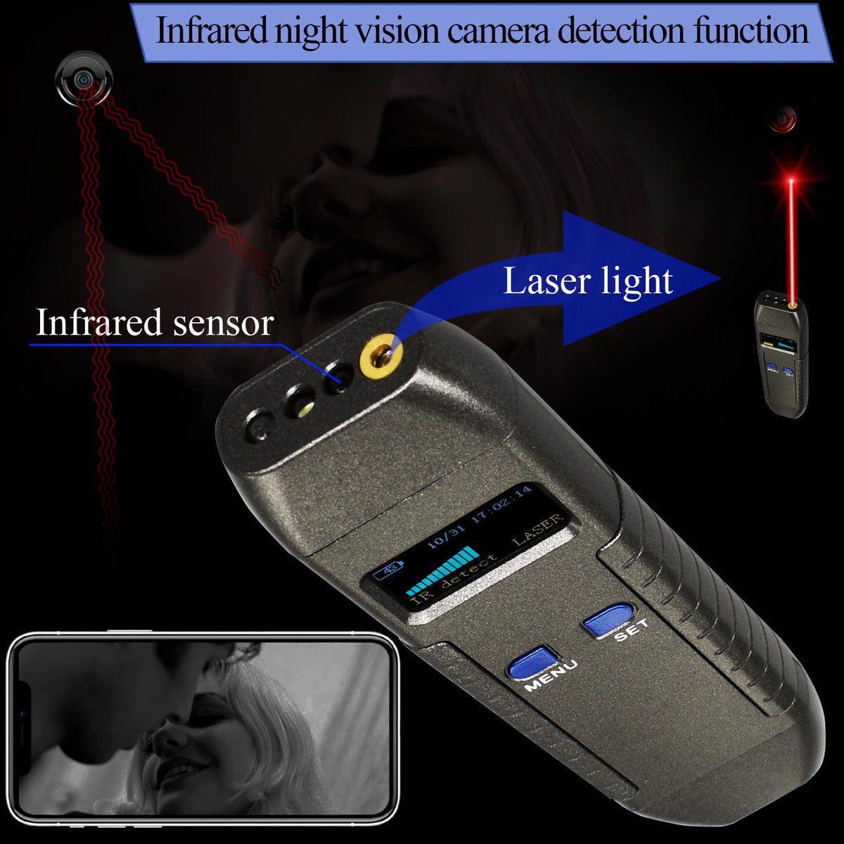 KAXYUYA car-tracker detection mode enables privacy while driving.